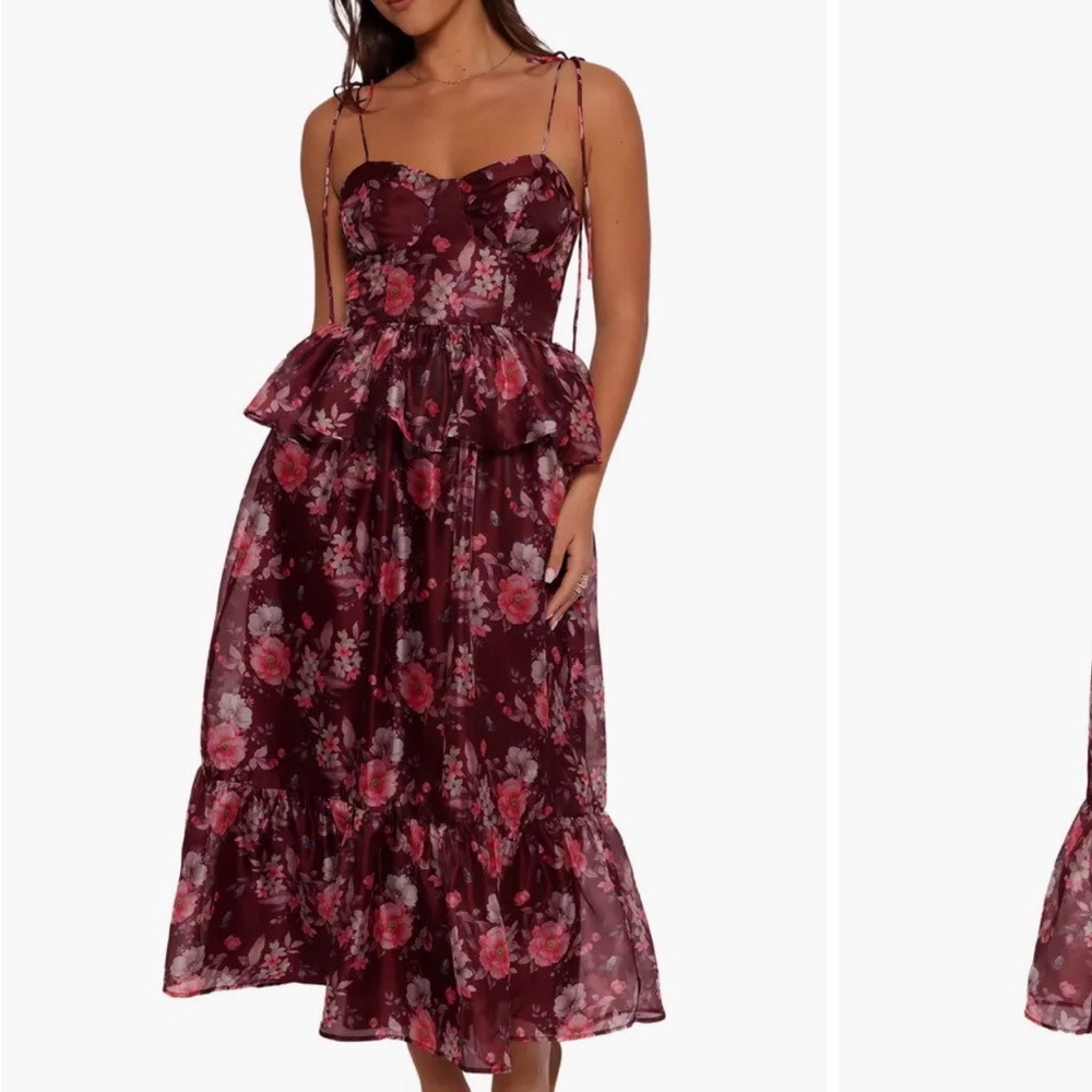 Petal & Pup Burgundy Floral Midi Dress